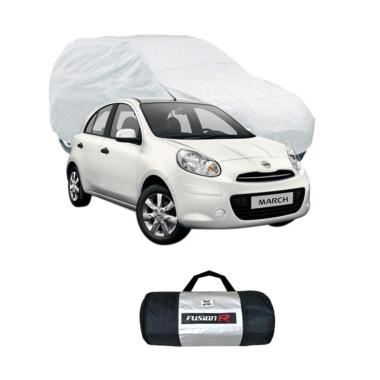FUSION R Sarung Mobil Nissan March Putih WATERPROOF Tasla Korean Import [ Cover Mobil Nissan March ]