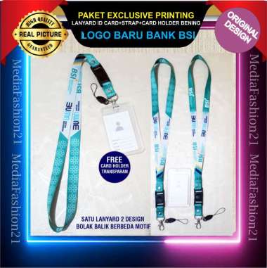 Bank Syariah Indonesia (BSI) Lanyard, Strap ID, HP/Flashdisk Printing (Paket Lengkap Exclusive)
