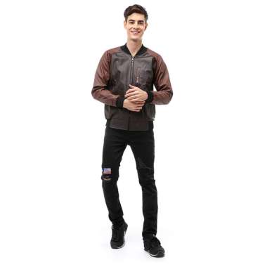 Hamlin Halbert Outerwear Jaket Bomber Kulit Pria Model Army Material Leather ORIGINAL - Black Brown 