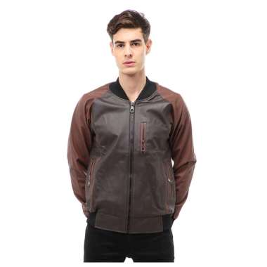 Hamlin Halbert Outerwear Jaket Bomber Kulit Pria Model Army Material Leather ORIGINAL - Black Brown 