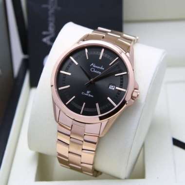 Alexandre Christie AC8652MD Classic Jam Tangan Pria Stainless Steel Rosegold Dial Black