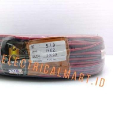 PER ROLL 50M HAKIKI NYZ 2X23 Kabel Listrik Serabut Hitam Merah
