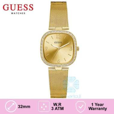 GUESS GW0354L2 Original TAPESTRY Jam Tangan Wanita Analog Mesh Gold Gold