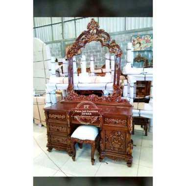 Furniture Jepara Meja rias tolet ukir kayu jati model unik