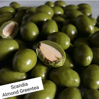 Coklat Scandia Greentea Almond 250gr - Coklat Kiloan - Coklat Greentea - Greentea - Hijau - Coklat i