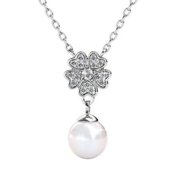 Floral Pearl Pendant Kalung Kristal - Her Jewellery Crystal