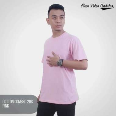Kaos Polos Cotton Combed 20s Pink S