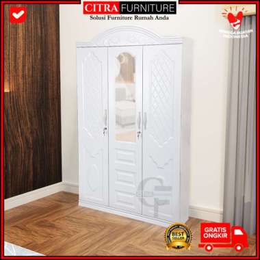 lemari pakaian besi 3 pintu