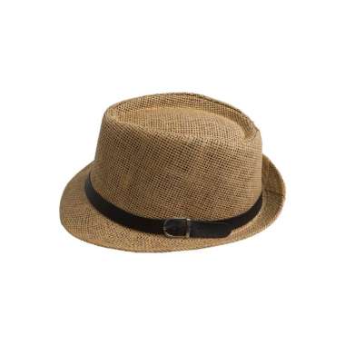 Topi fedora cowboy hat fedora ratan belt coklat houseofcuff One Size