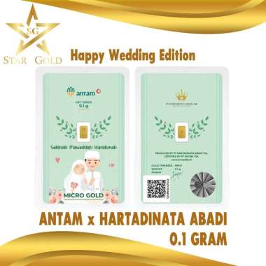 LOGAM MULIA MICRO GOLD ANTAM HARTADINATA 0.1GRAM WEDDING SAMAWA SERIES