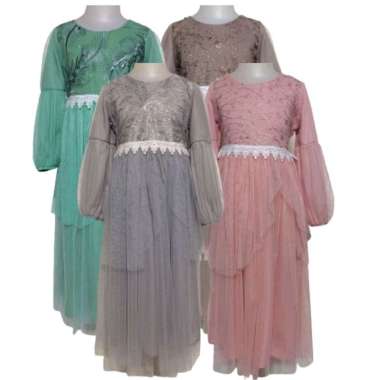 Baju Muslim Anak Perempuan Rndgngbsr Gaun Pesta anak Terbaru Usia 3 - 10 tahun baju pesta muslim ana