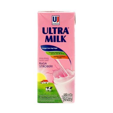 Ultra Milk Strawberry Slim Susu Cair [200 mL]