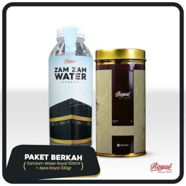 Kurma Ajwa Royal 330gr + Air Zam-ZAm Royal 500gr [PAKET BERKAH] | Kurma Ajwa Al-Madinah