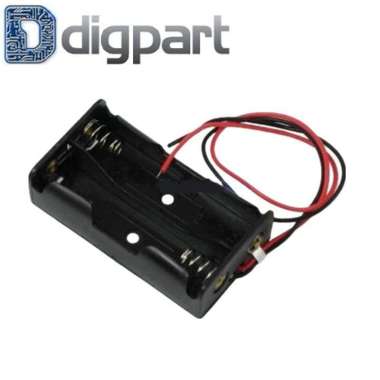Dudukan Baterai Plastic Box Holder With Wire Lead 2 X AA 3.0V 2AA