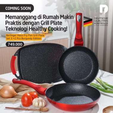 Berlinger Haus Fry Pan Grill Plate Set Pemanggang BBQ anti lengket