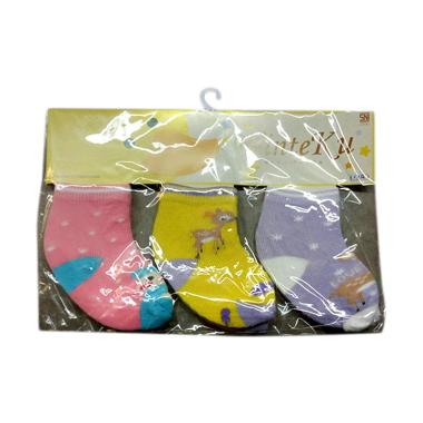Winteku Kaos Kaki Bayi Perempuan [3 Pasang/0 - 6 bulan] 0-6 bulan multicolor