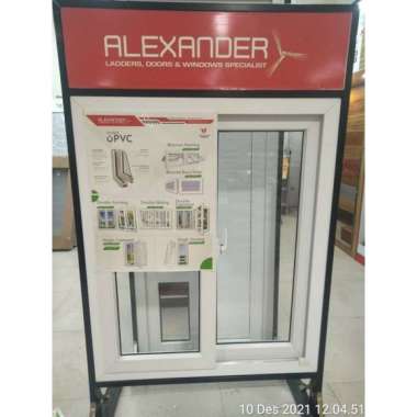 jendela sliding geser double casement upvc putih minimalis premium