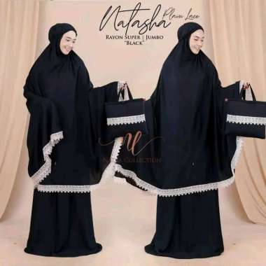 Natasha Mukena - Mukena Katun Rayon - Mukena Mix Renda - Mukena Polos - Mukena Wanita Hitam