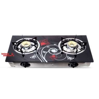 KOMPOR GAS 2 TUNGKU KACA SANEX SN-KG208K1