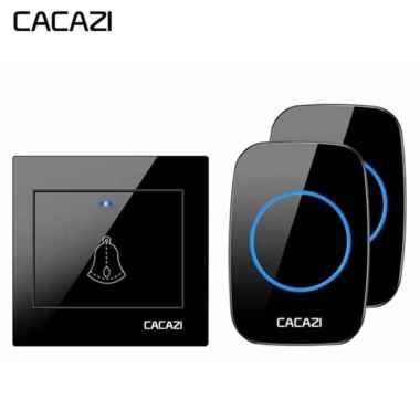 CACAZI Bel Pintu Wireless Doorbell Waterproof 1 Transmitter 2 Receiver