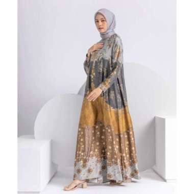 Laudya Dress - Gamis Terbaru Dior Silk Premium Dress Wanita Lengan Lonceng Karet Maxi Dress Kekinian