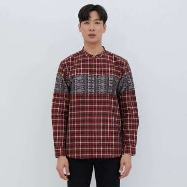 M231 Kemeja Pria Koko Panjang Maroon 2487B Maroon XL