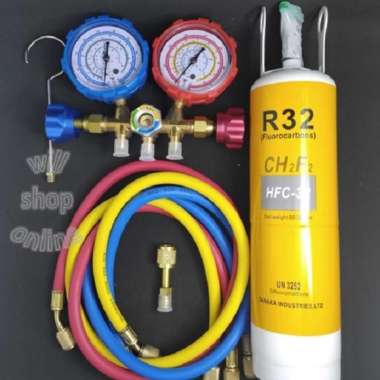 PAKET ALAT PENGISIAN FREON AC RUMAH R32 MURAH MANIFOLD DOUBLE