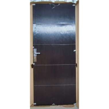 Pintu Kamar Minimalis Utama Motif Garis Galuh Coklat Baja Kodai TX-08