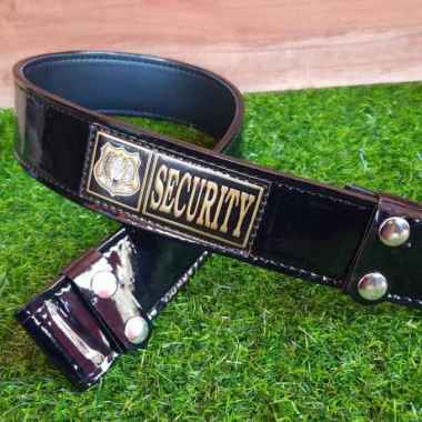 Kopel Satpam | Tali kopel PDH security| Kopel kulit kilap satpam hitam