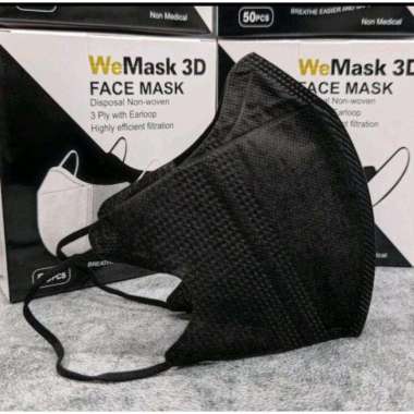 Masker Duckbill isi 50 Face Mask 3 PLY Earloop Hitam