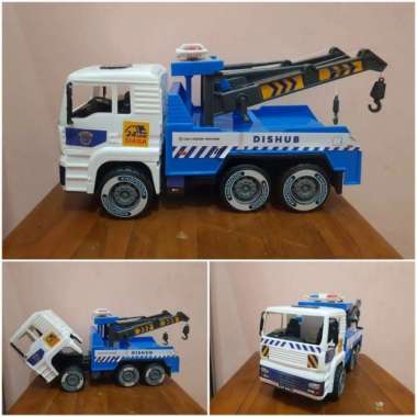 Mainan Truk Derek Uk Besar - Mobil Truck Towing Crane Jumbo Anak Laki Cowok - Jasamarga Towing