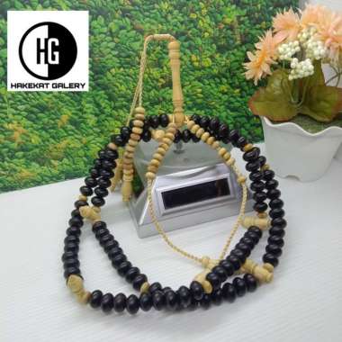 tasbih tijani kayu kelor hitam kombinasi kemuning D682