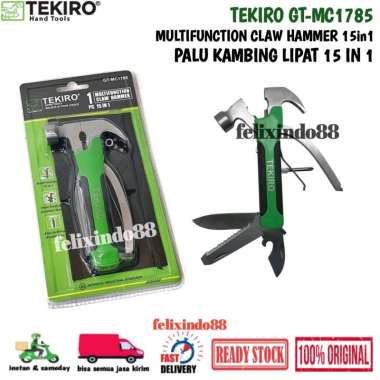 PALU KAMBING LIPAT 15 IN 1 TEKIRO GT-MC1785 MULTIFUNCTION HAMMER MINI ORIGINAL