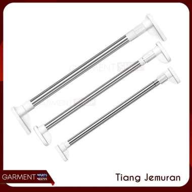 Tiang Jemuran Baju Gantungan Rak Dinding Tanpa Bor Paku Stainless Steel Fleksible Lipat Kuat 120 CM