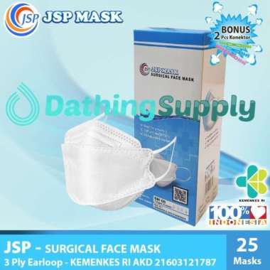 Masker Medis JSP KF94 KN95 3 Ply Surgical Mask isi 25 PCS Model Convex Putih