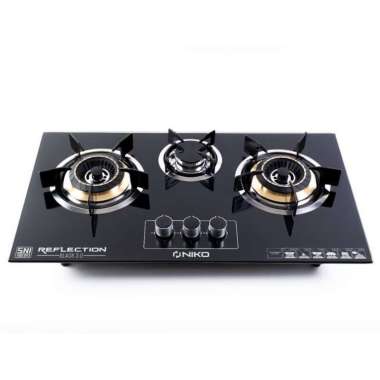 NIKO Kokana Kompor Gas Tanam 3 Tungku Temperred Glass Black