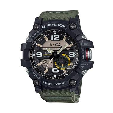 CASIO G-SHOCK Mudmaster Twin Sensor Jam Tangan Pria - Black GG 1000 Black green