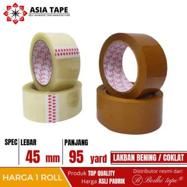 LAKBAN BENING COKLAT BODHI TAPE 45MM X 95YARD PER-ROLL TERMURAH BENING