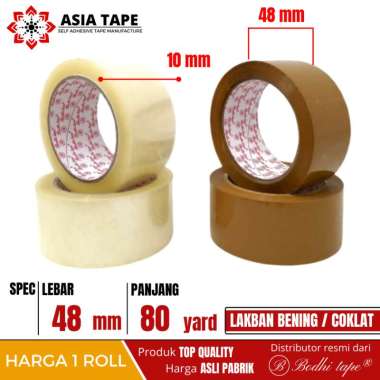 LAKBAN BENING/COKLAT BODHI TAPE 48MM X 80YARD 1 ROLL TERMURAH COKLAT