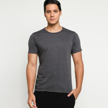 VM Kaos Polos Pendek T-shirt Pria M Abu Tua