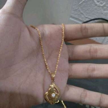 set kalung dan liontin model etnik classic elegant emas asli