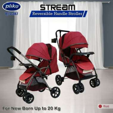 Stroller Pliko Stream 387 Kereta Dorong Bayi Reversible Handle Red