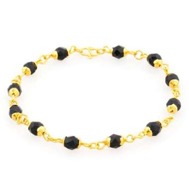 1901 Jewelry Gelang Swarovski Hitam Lapis Emas Multicolor