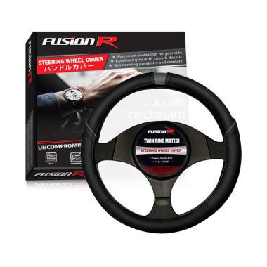 FUSION Kulit Twin Ring Motegi Sporty Vector Cover Stir Mobil - Abu-abu abu-abu