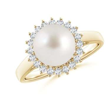 1901 Jewelry Cincin Mutiara Swarovski Lapis Emas Semua Ukuran