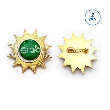 Mulyocreative Model Matahari Pin Bros GRAB [2 Pcs] Emas