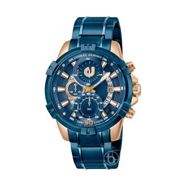 Charles Jourdan Ludis Chronograph Jam Tangan Pria [Original/ CJ.1075] Blue Rose Gold