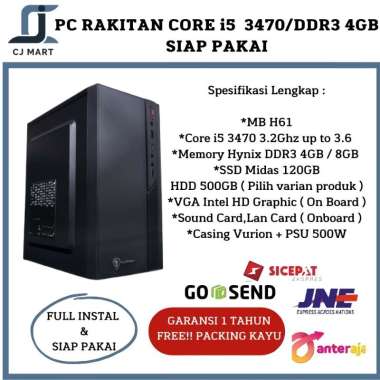 PC Rakitan intel core i5 3470 | 4GB | SSD | Siap Pakai - SSD ONLY Ram 4GB SSD + HDD