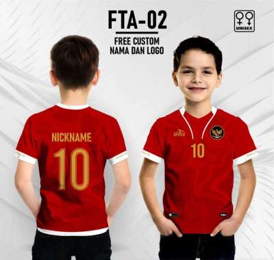 Jersey timnas futsal indonesia anak terbaru baju sepak bola kaos bola 0 Merah List Putih