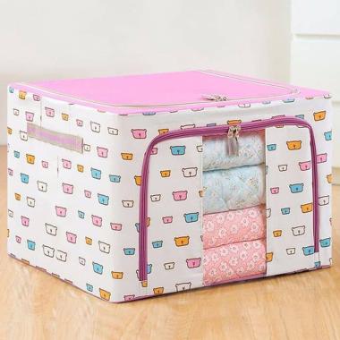 Storage Box Organizer Kotak Penyimpanan Double Zipper Storage Bag Storage Box Pakaian #1 WHITE